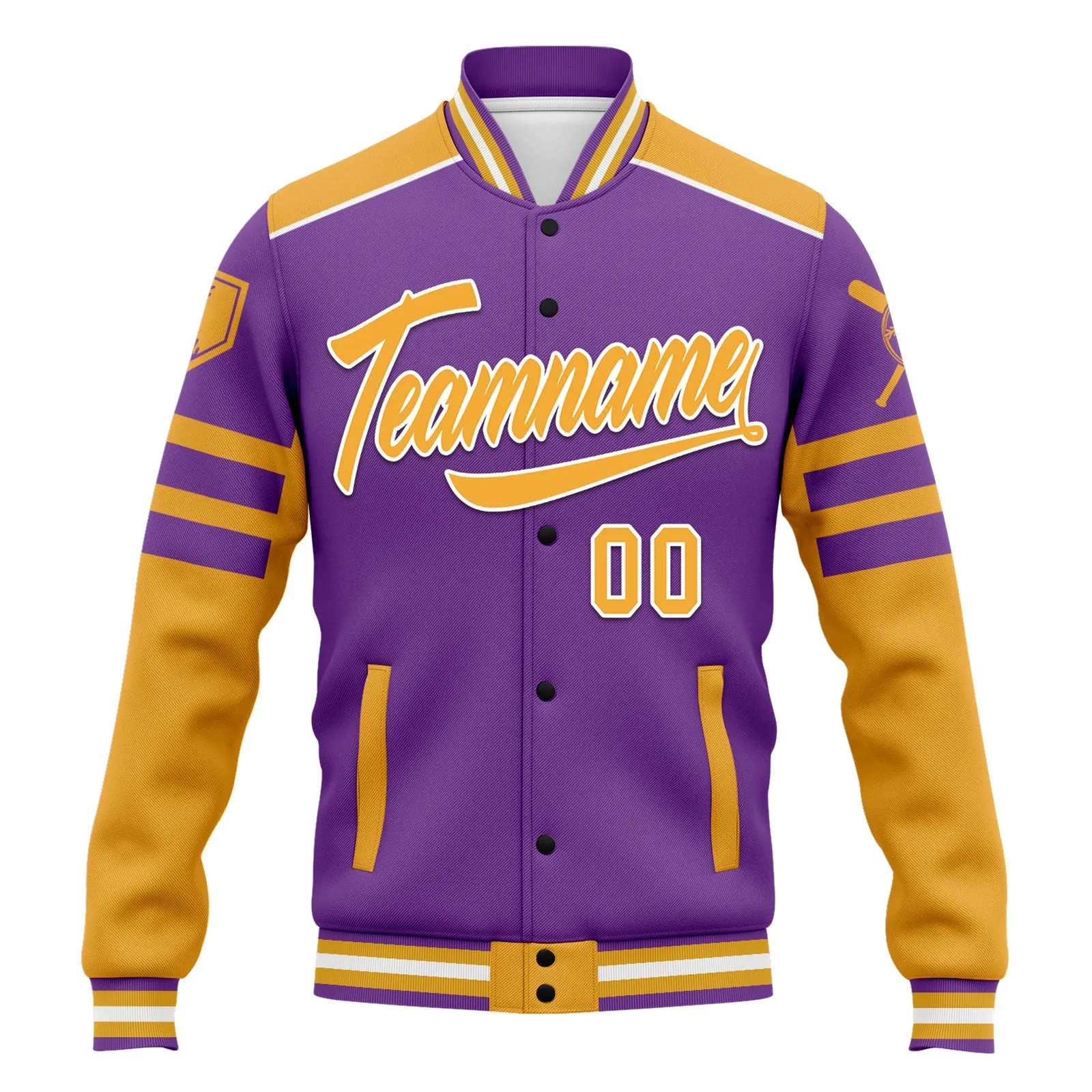 Custom Jacket Bomber Full-Snap Varsity Letterman Personalized Jacket FZ005-D023003-1