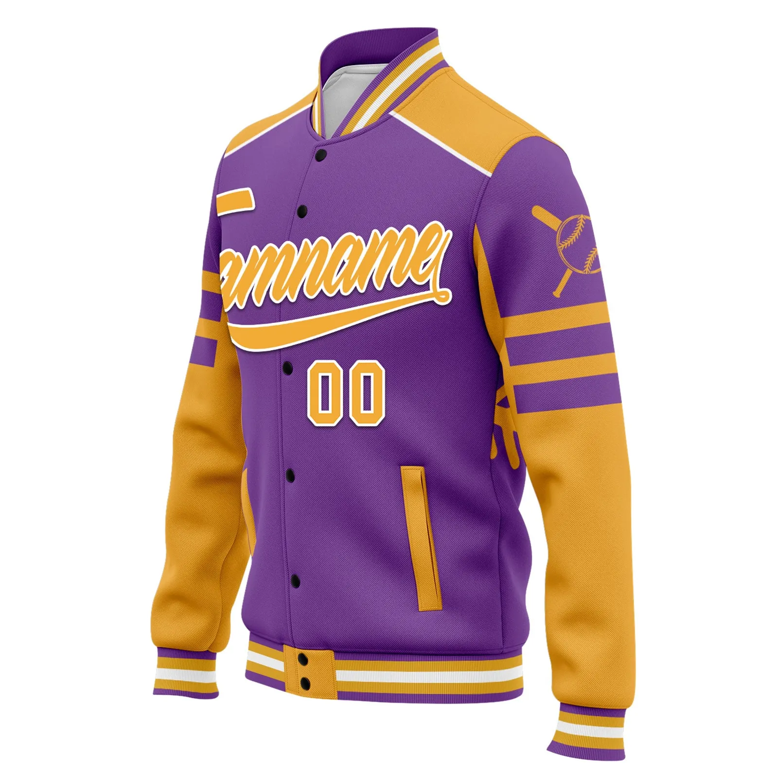 Custom Jacket Bomber Full-Snap Varsity Letterman Personalized Jacket FZ005-D023003-1