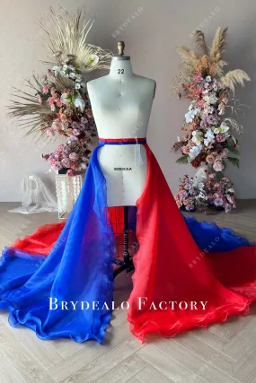 Custom Red & Blue Organza Overskirt