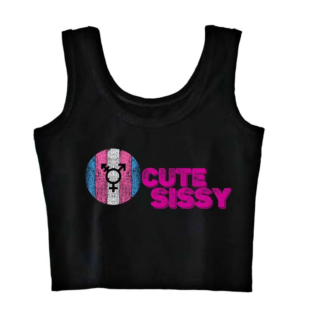 Cute Sissy Slim Fit Crop Top Vest