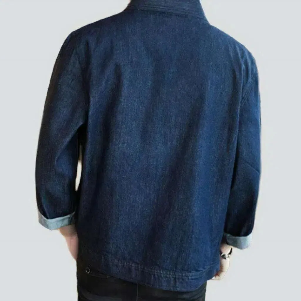 Dark kimono men's jean jacket