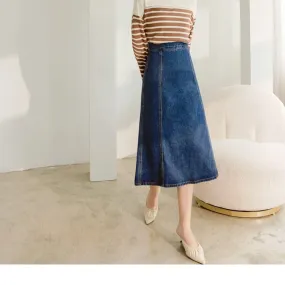 DENIM TUNIC COTTON A-LINE MAXI SKIRTS