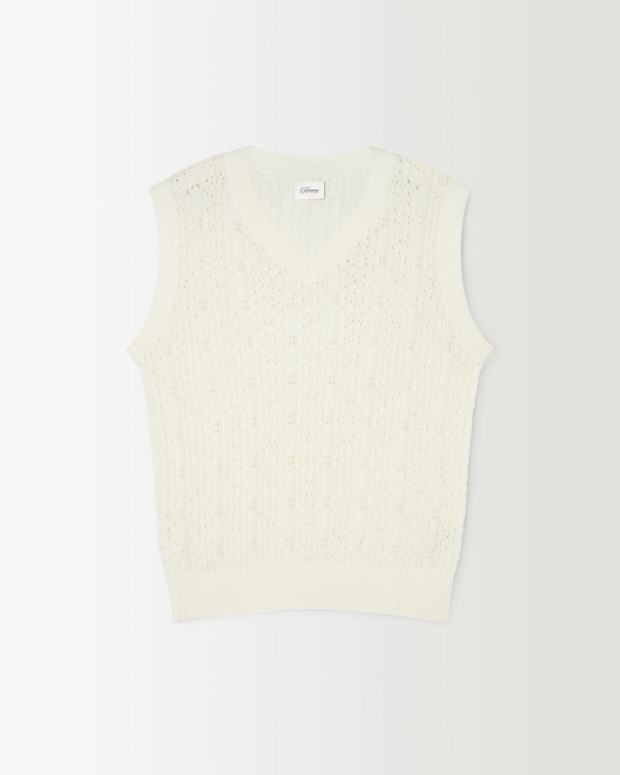 Diamond Knit Vest - Ivory