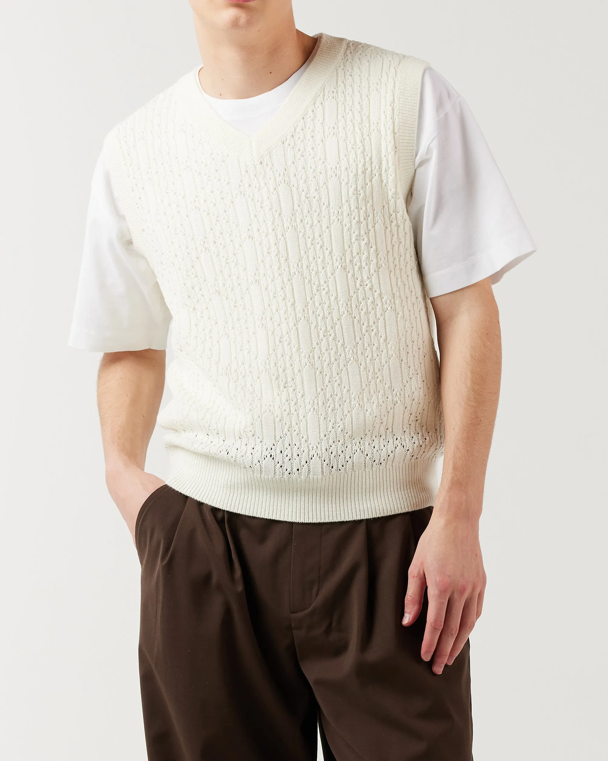 Diamond Knit Vest - Ivory