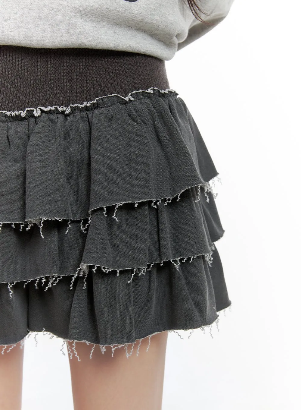 Distressed Layered Frill Mini Skirt CG421