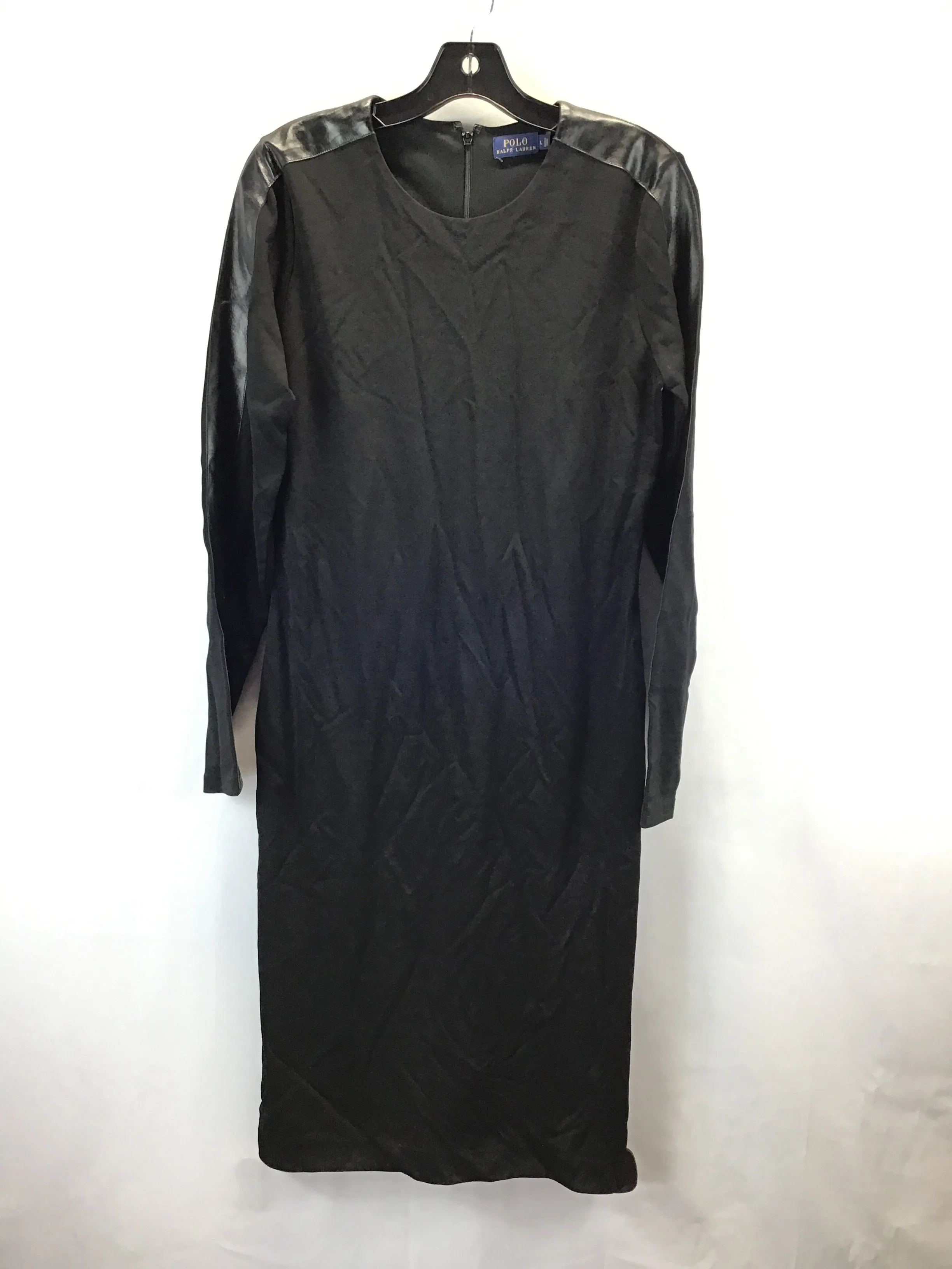 Dress Casual Midi By Polo Ralph Lauren In Black, Size: L