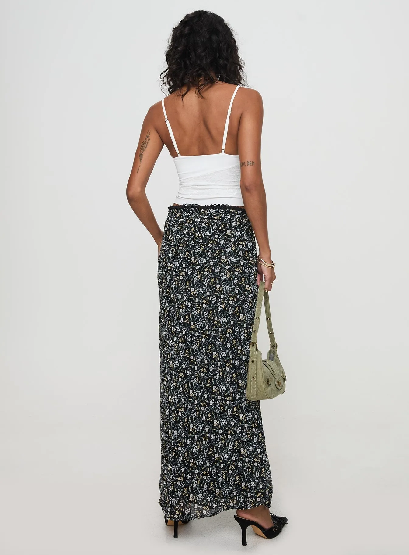 Emily Maxi Skirt Blue / Black Floral