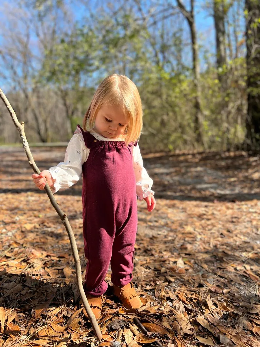 Endelyn Overall in Burgundy