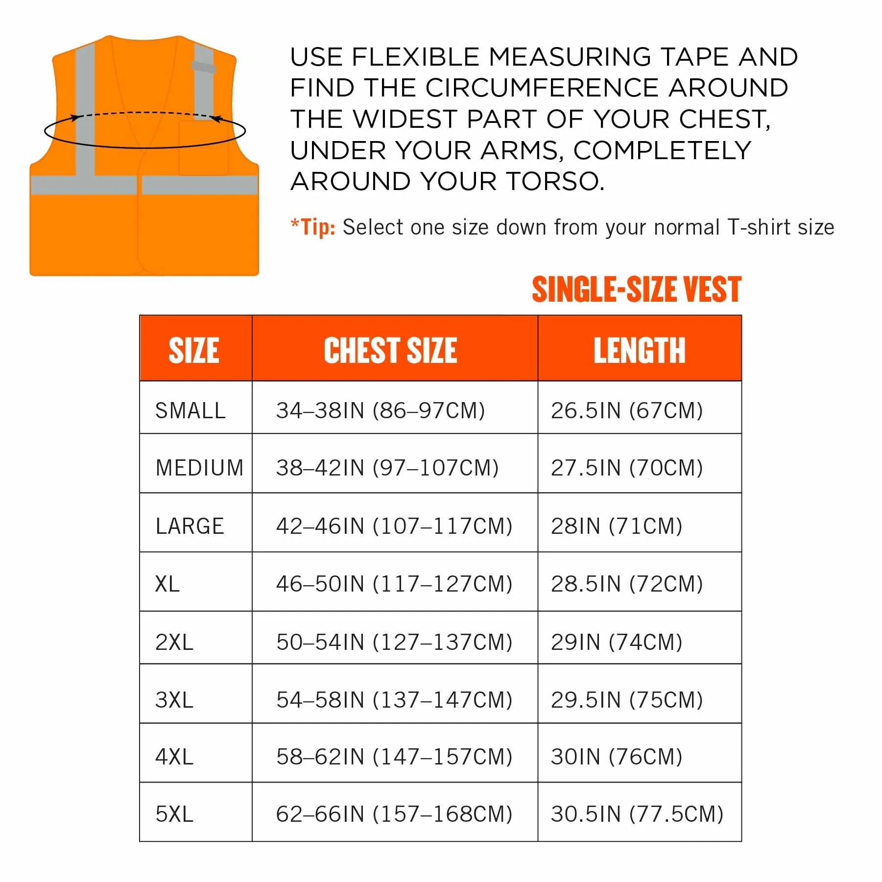 Ergodyne 24535 8210HL-S XL Orange Class 2 Economy Mesh Vest - Single Size