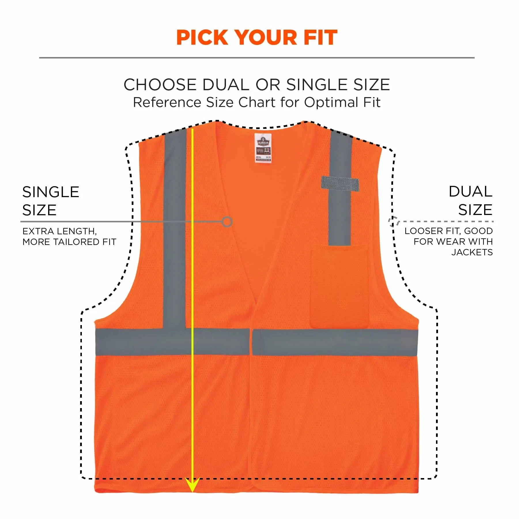 Ergodyne 24535 8210HL-S XL Orange Class 2 Economy Mesh Vest - Single Size