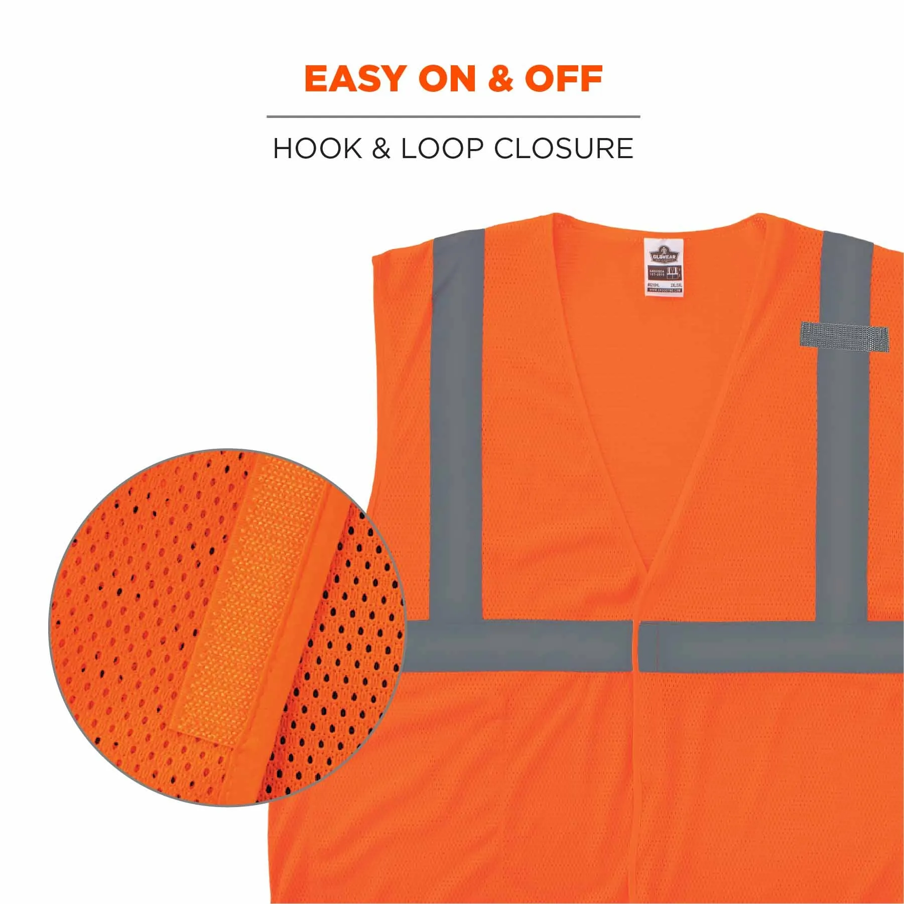 Ergodyne 24535 8210HL-S XL Orange Class 2 Economy Mesh Vest - Single Size