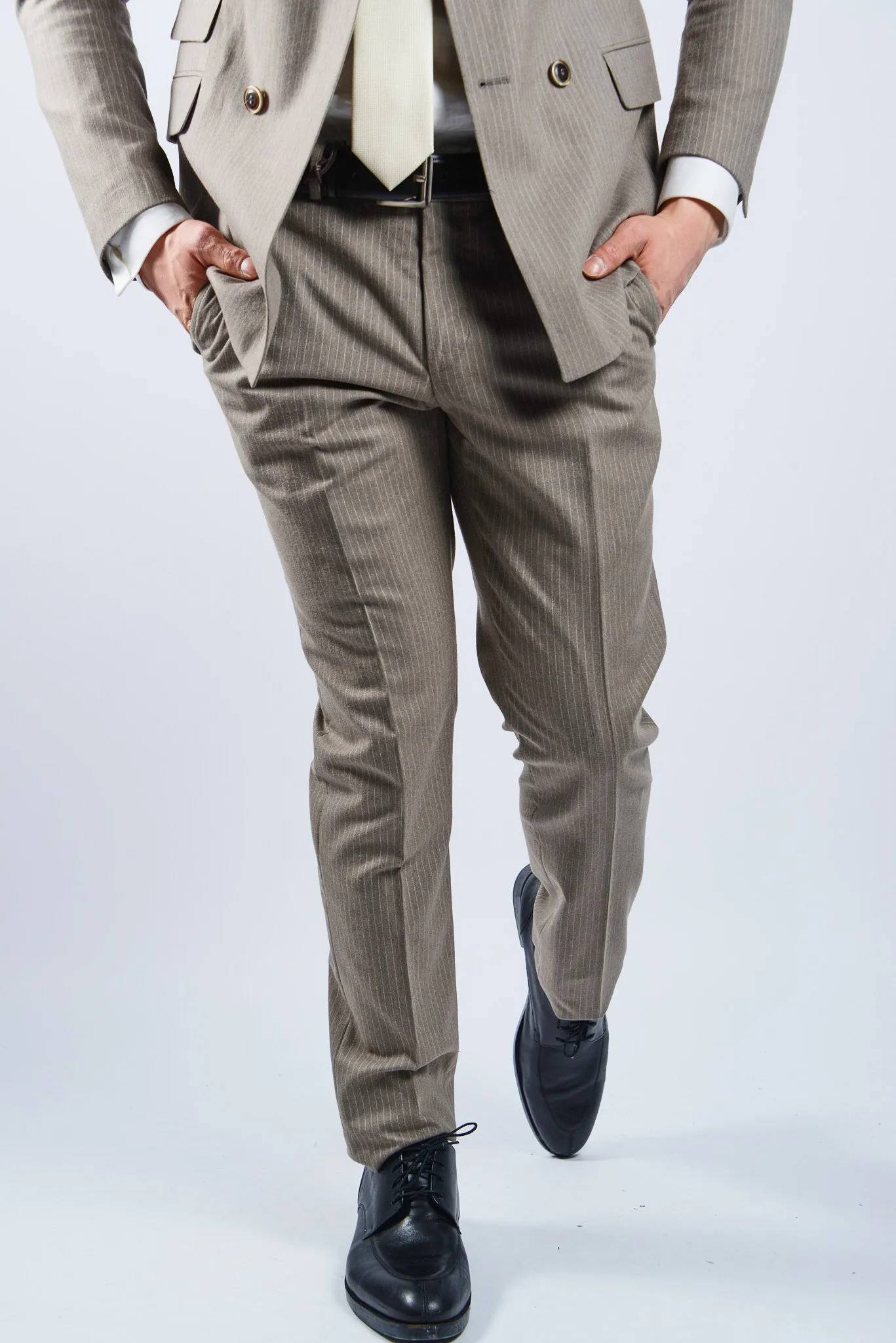 EURO PINSTRIPE BRUSHED DT DRESS PANT