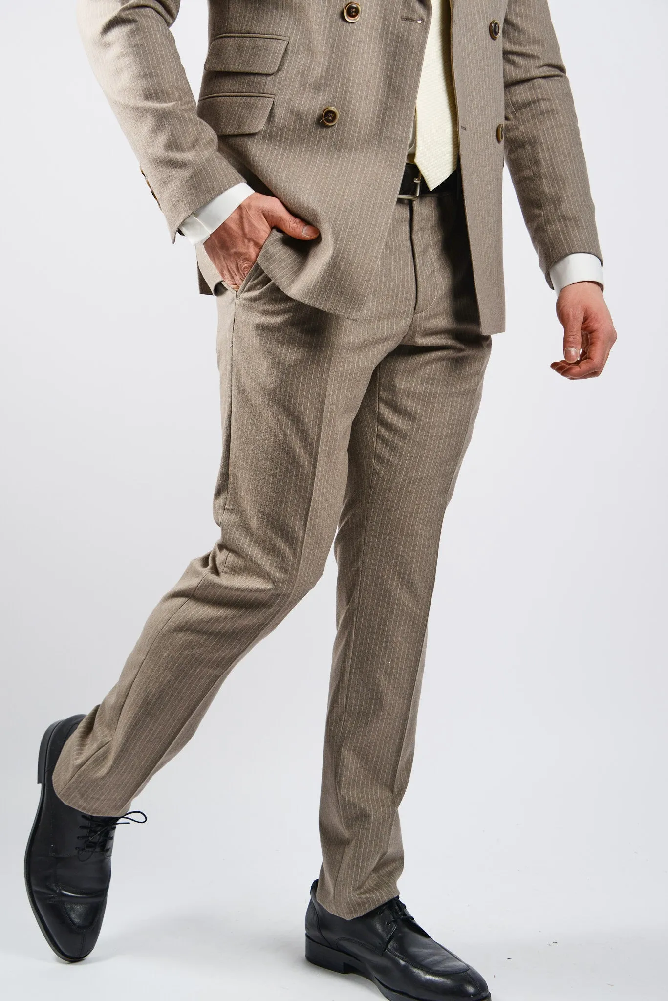 EURO PINSTRIPE BRUSHED DT DRESS PANT