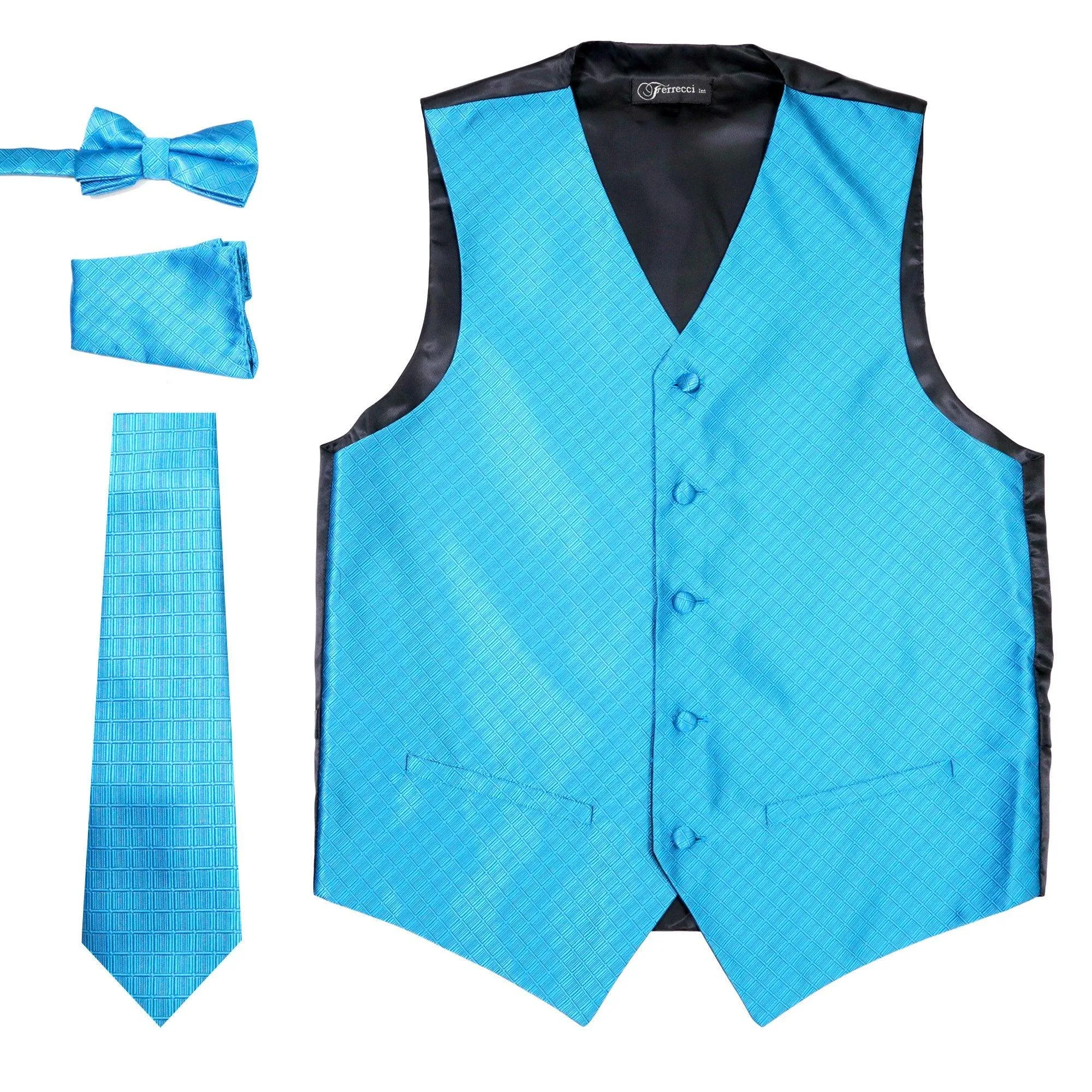 Ferrecci Mens 300-28 Aqua Diamond Vest Set