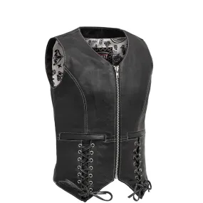 FIL578CDM | Love Lace - Women's Motorcycle Leather Vest