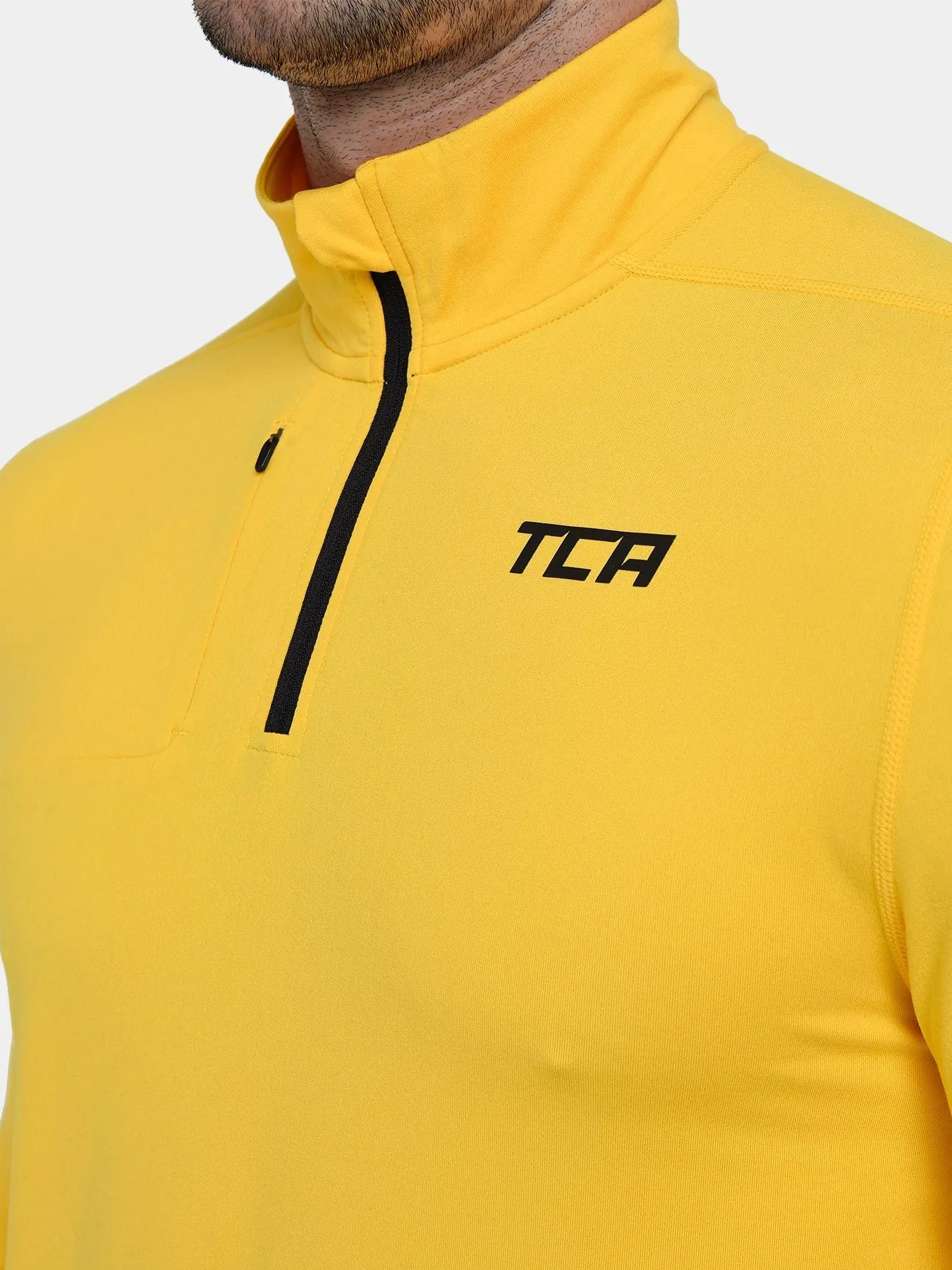 Fusion Half Zip Running Top For Men With Thumbholes & Chest Zip Pocket