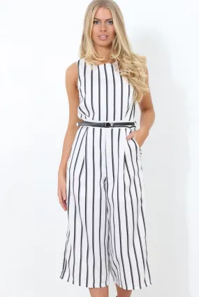 Gemma White Striped Jumpsuit