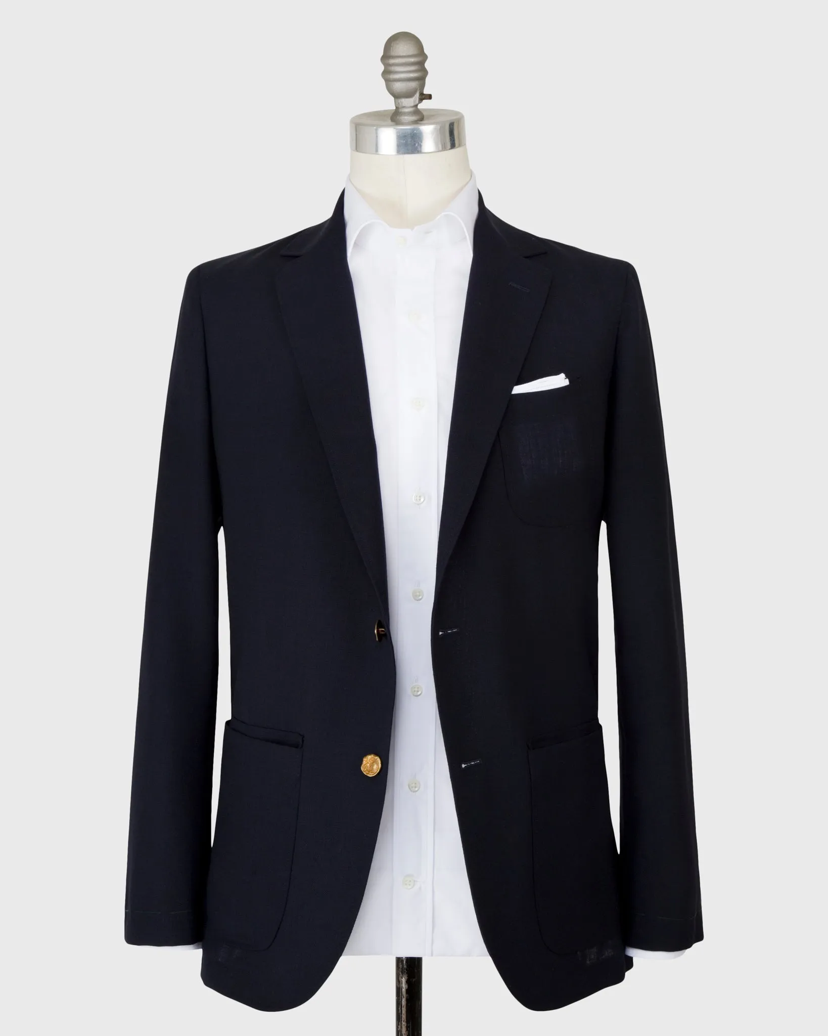 Ghost Blazer in Navy High-Twist