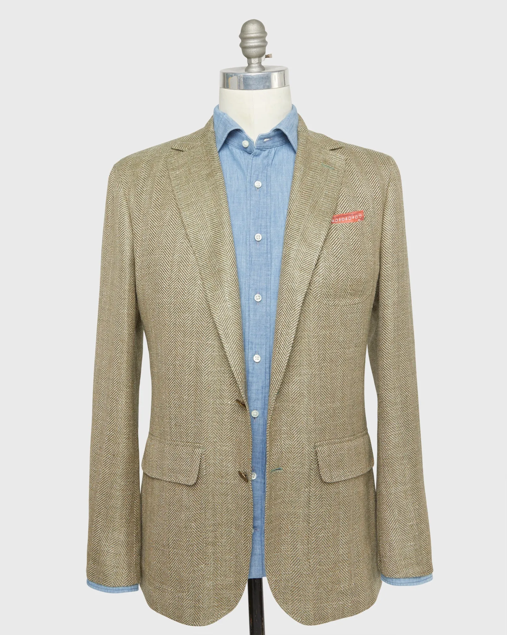 Ghost Blazer in Sage/Wheat Herringbone