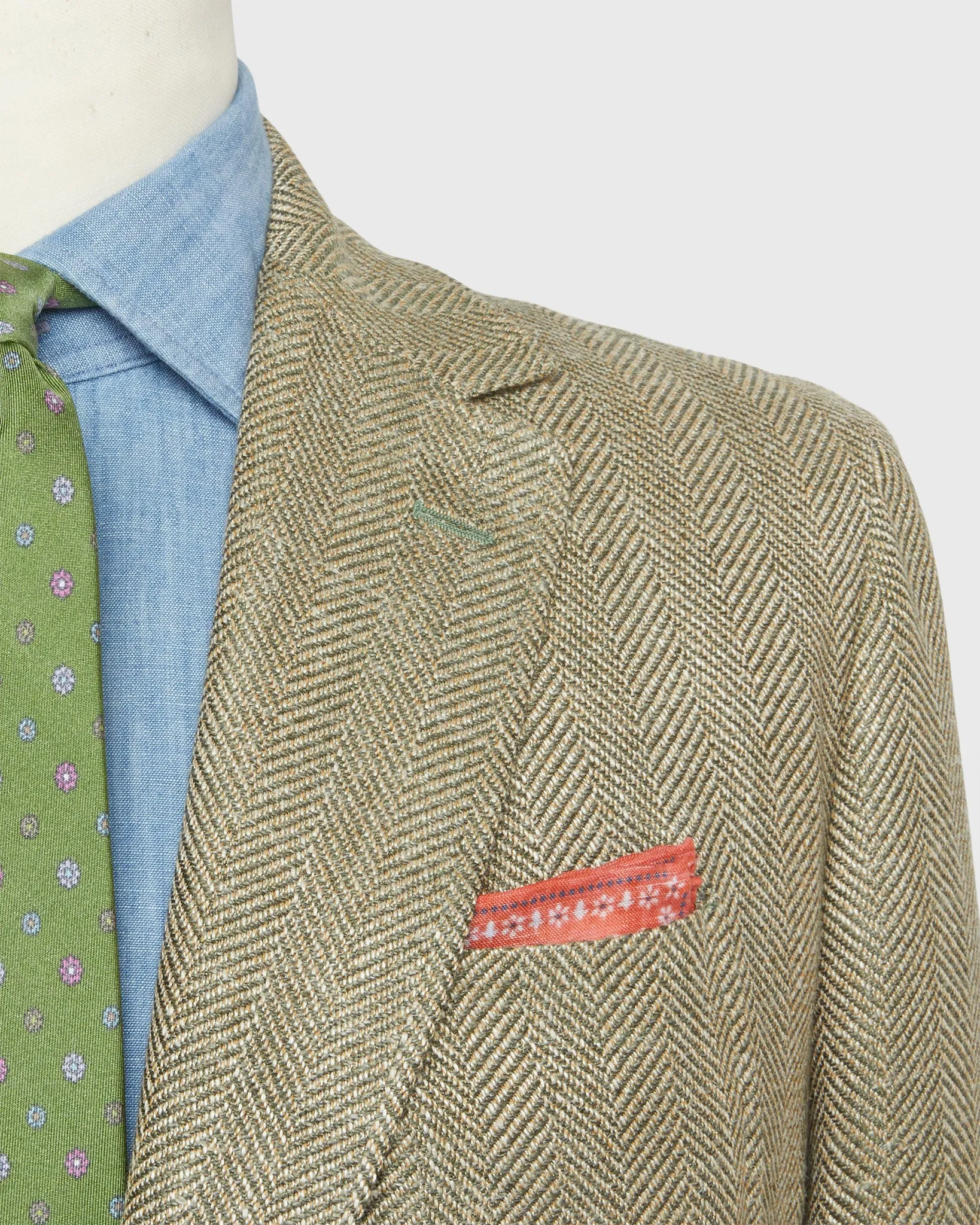 Ghost Blazer in Sage/Wheat Herringbone