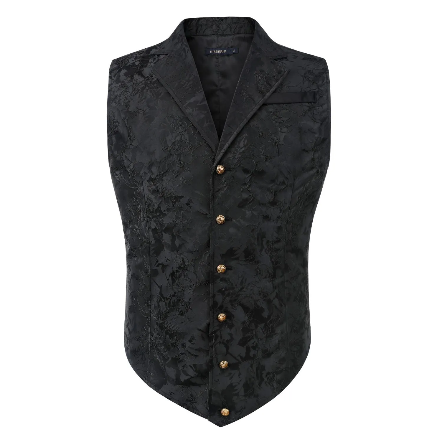 Gothic Lapel Party Vest for Men - BLACK-7