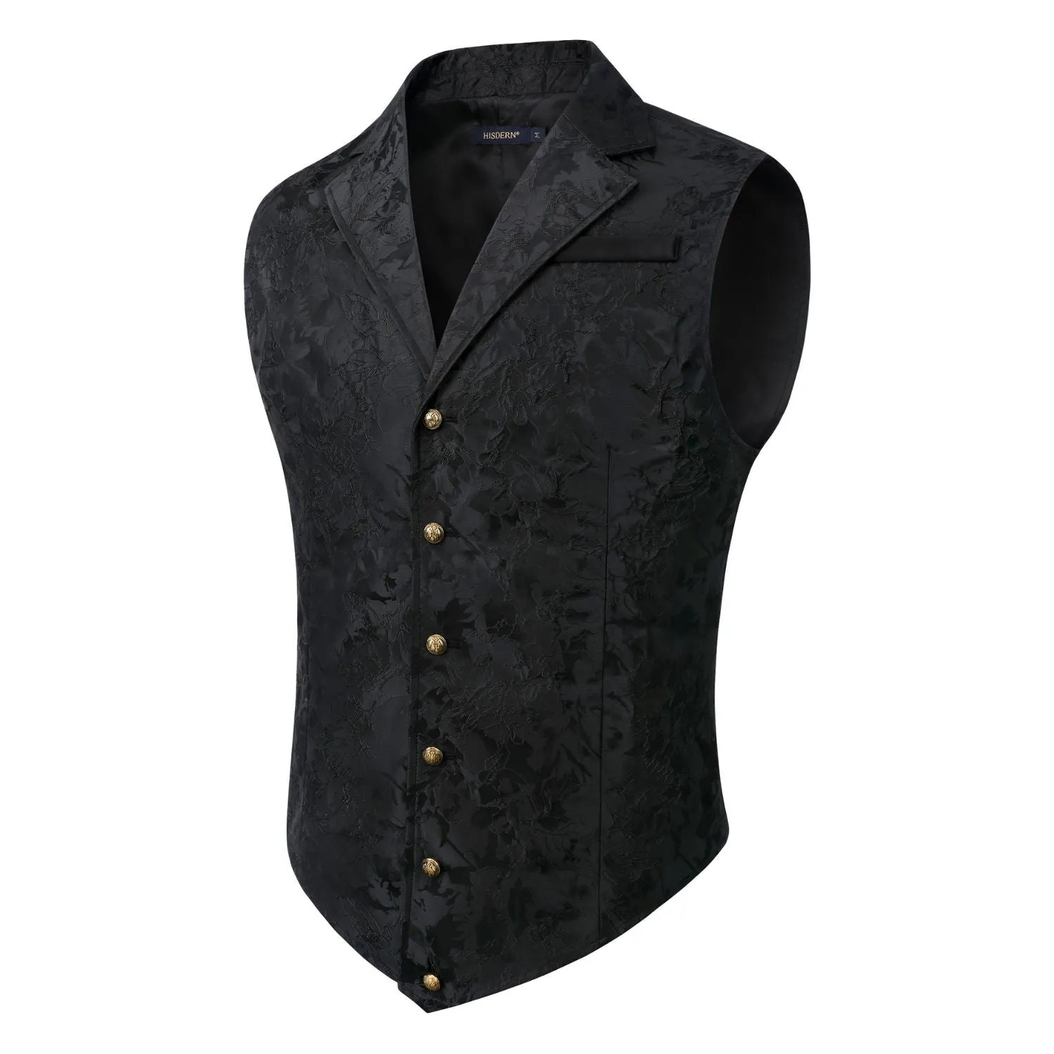 Gothic Lapel Party Vest for Men - BLACK-7