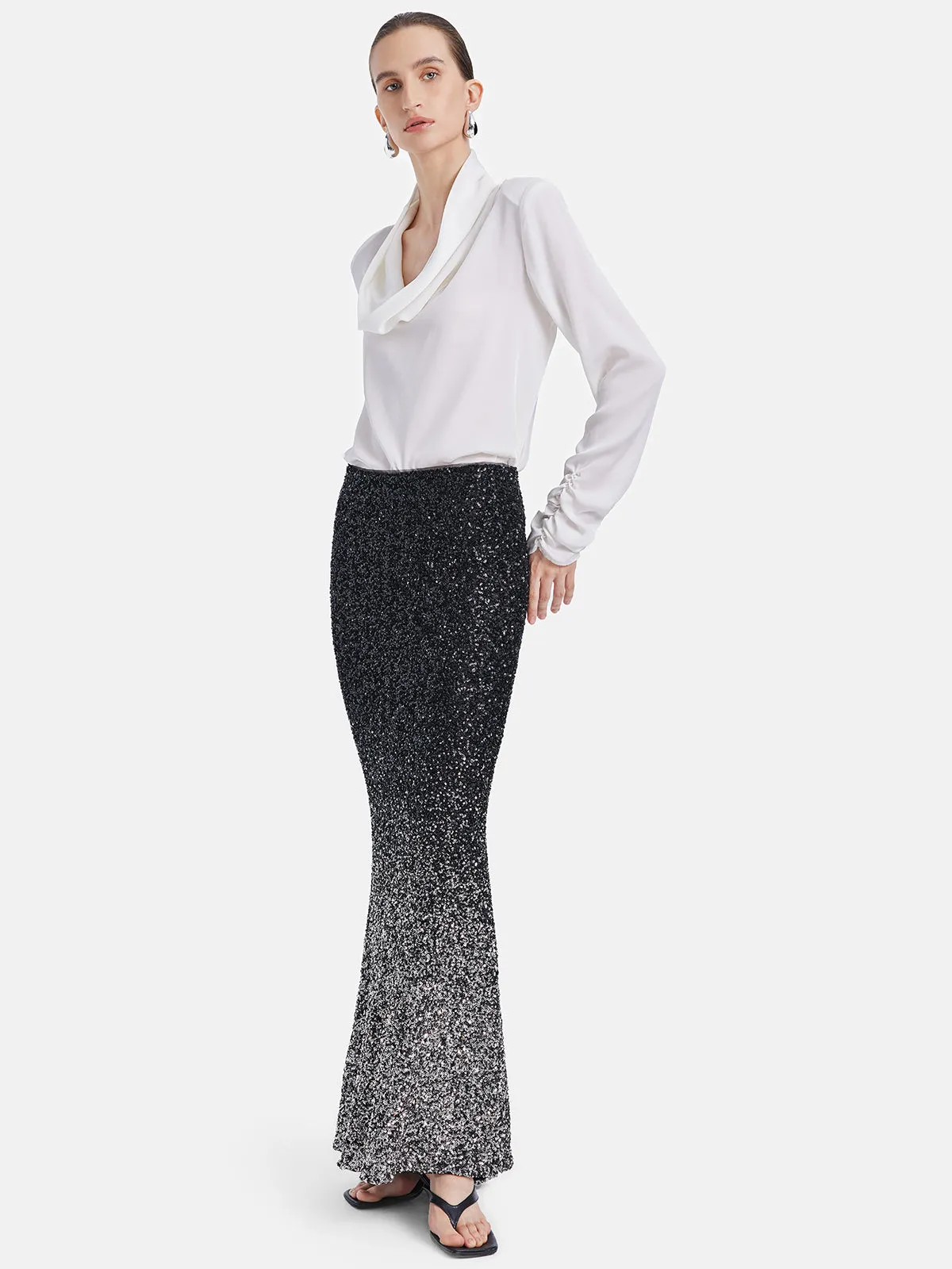 Gradient Sequin Mermaid Skirt