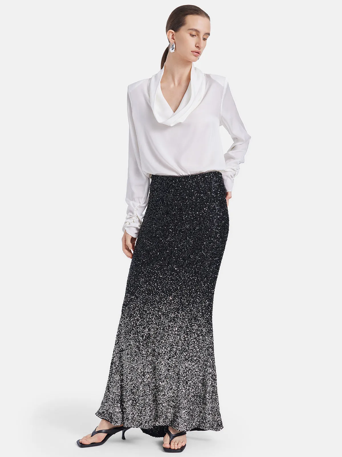 Gradient Sequin Mermaid Skirt