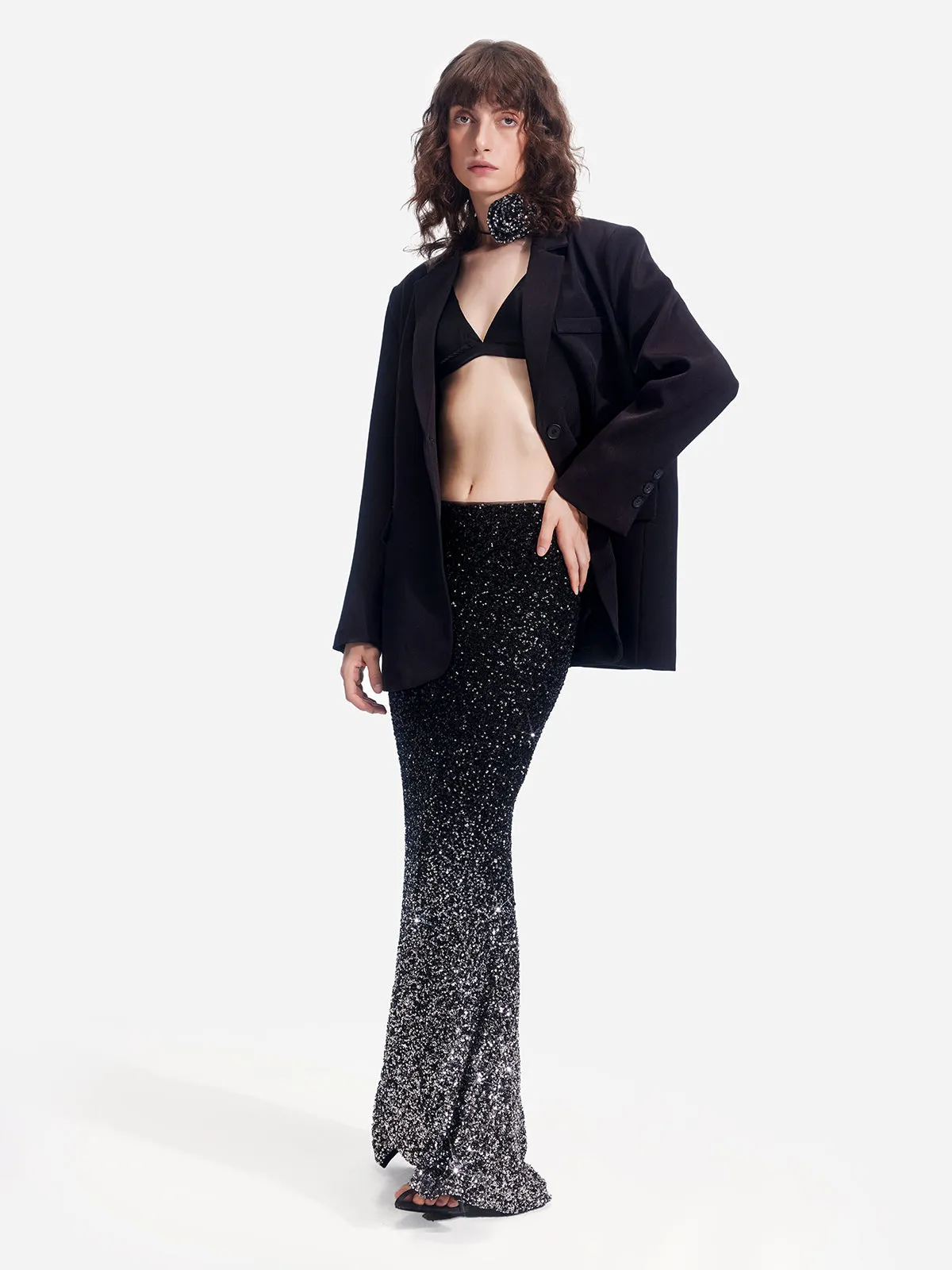 Gradient Sequin Mermaid Skirt