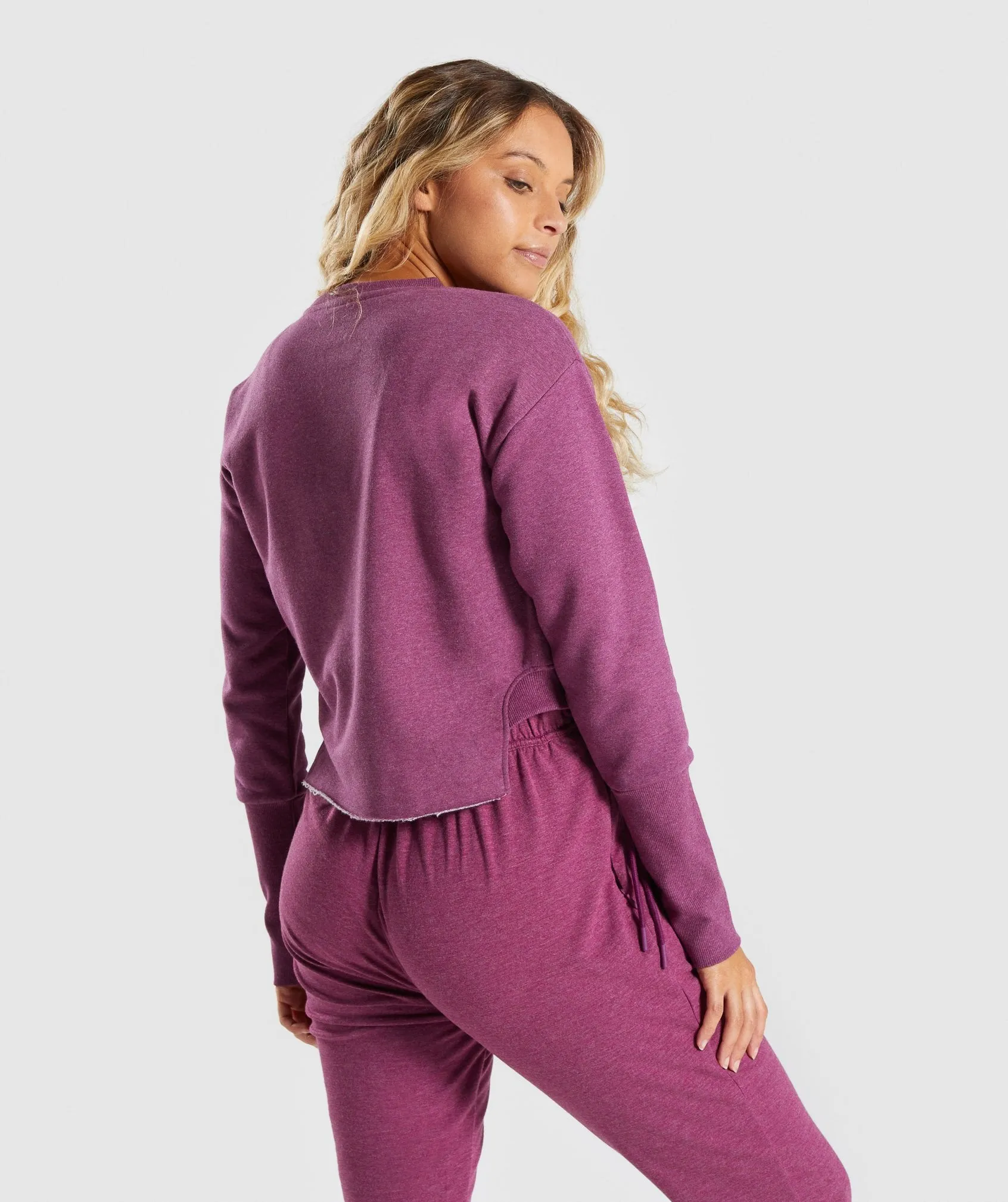 Gymshark Slounge Crescent Sweater - Dark Ruby Marl