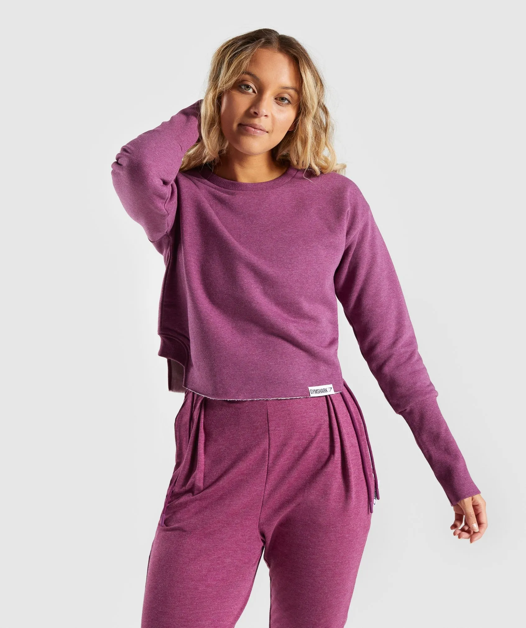 Gymshark Slounge Crescent Sweater - Dark Ruby Marl