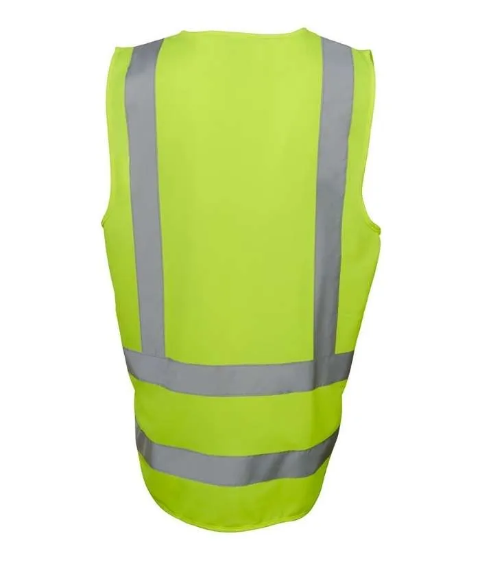 Hi Vis, Zip, Drop Tail H Pattern Vest