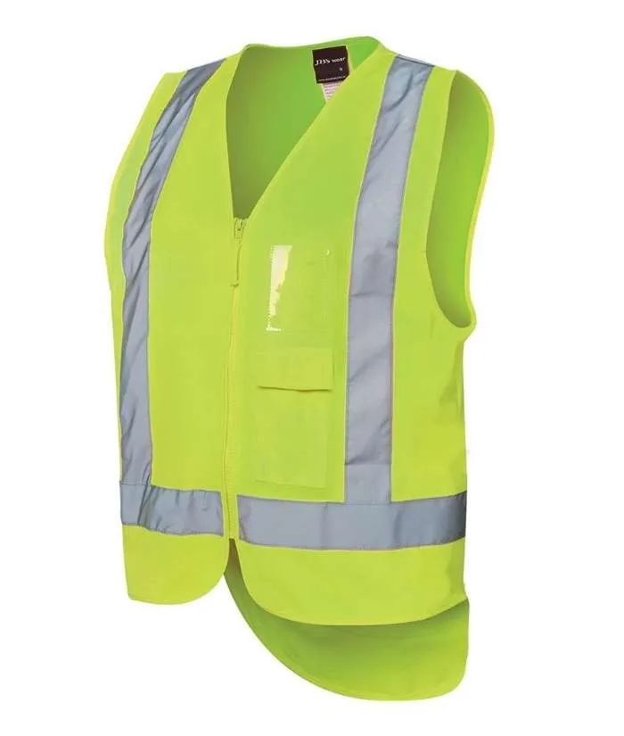 Hi Vis, Zip, Drop Tail H Pattern Vest