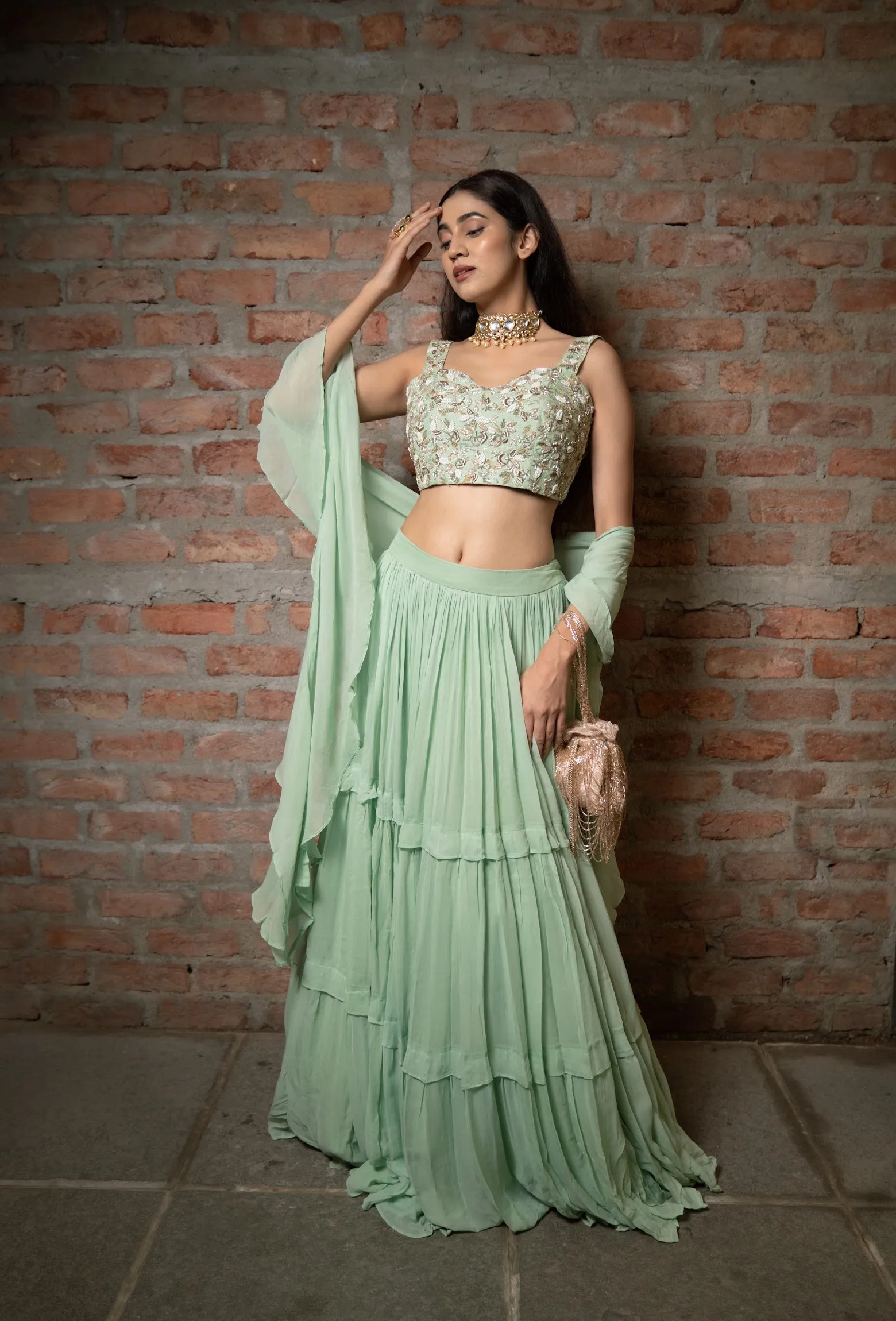 Honey Dew Lehenga Set