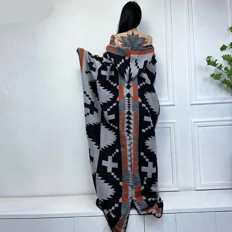 Hooded Winter Cloaks Kaftan Poncho