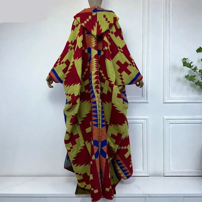 Hooded Winter Cloaks Kaftan Poncho