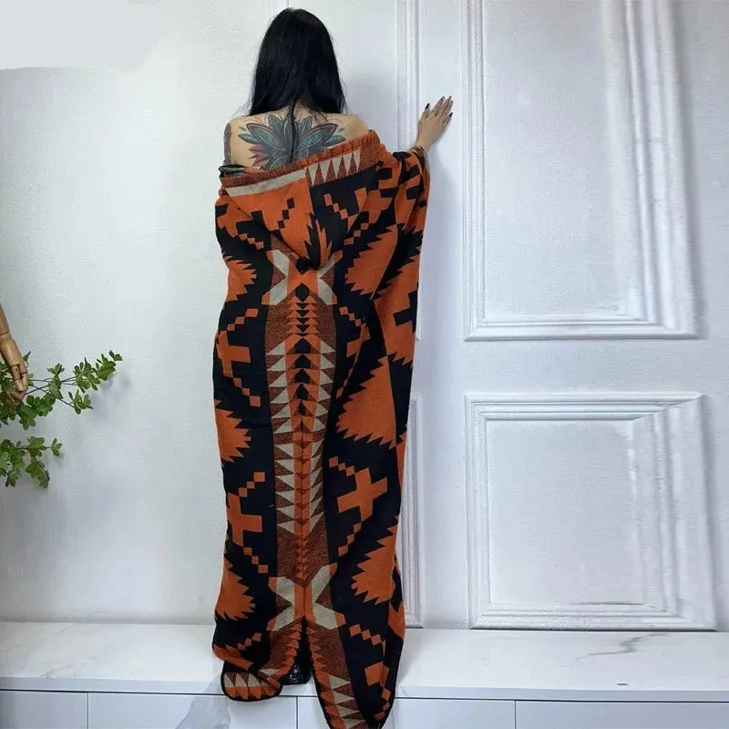 Hooded Winter Cloaks Kaftan Poncho