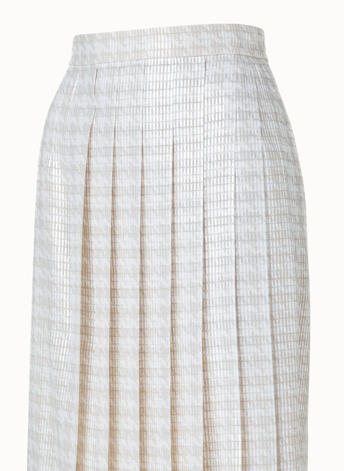 Houndstooth Sequins on Organza Long Skirt