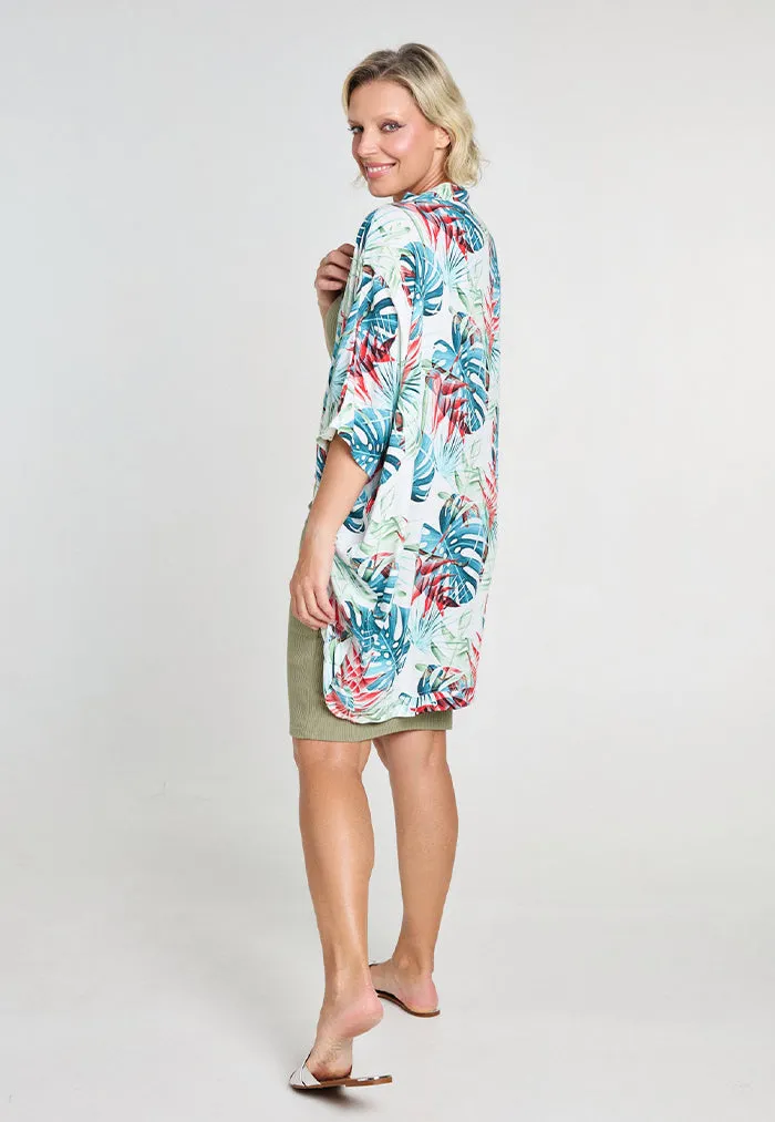 Indii Breeze Short Kimono - Tropical Oasis