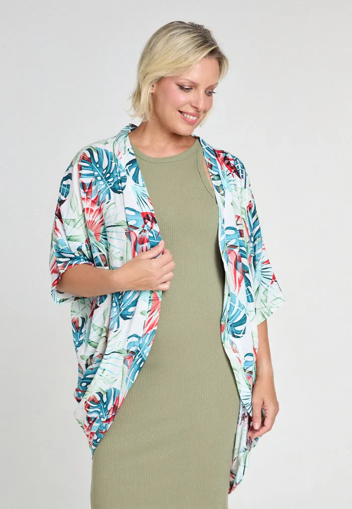 Indii Breeze Short Kimono - Tropical Oasis