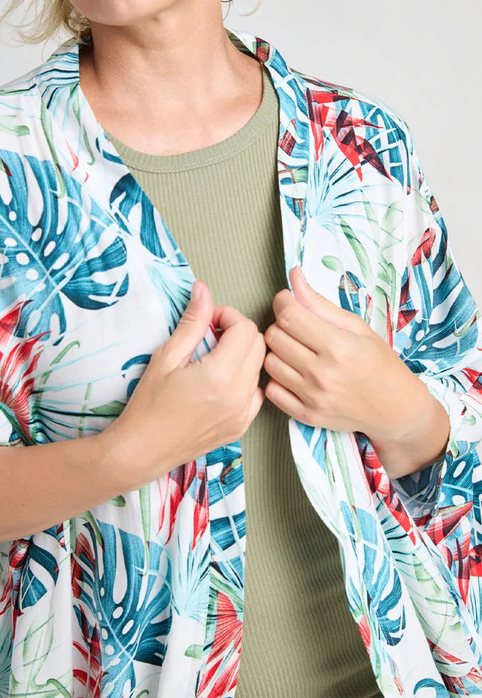 Indii Breeze Short Kimono - Tropical Oasis