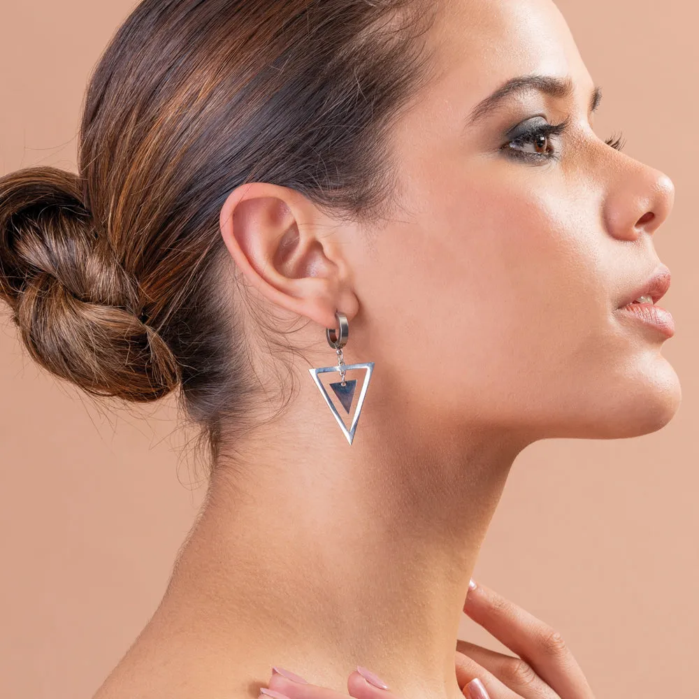 Inverted Triangle Hoop Earrings