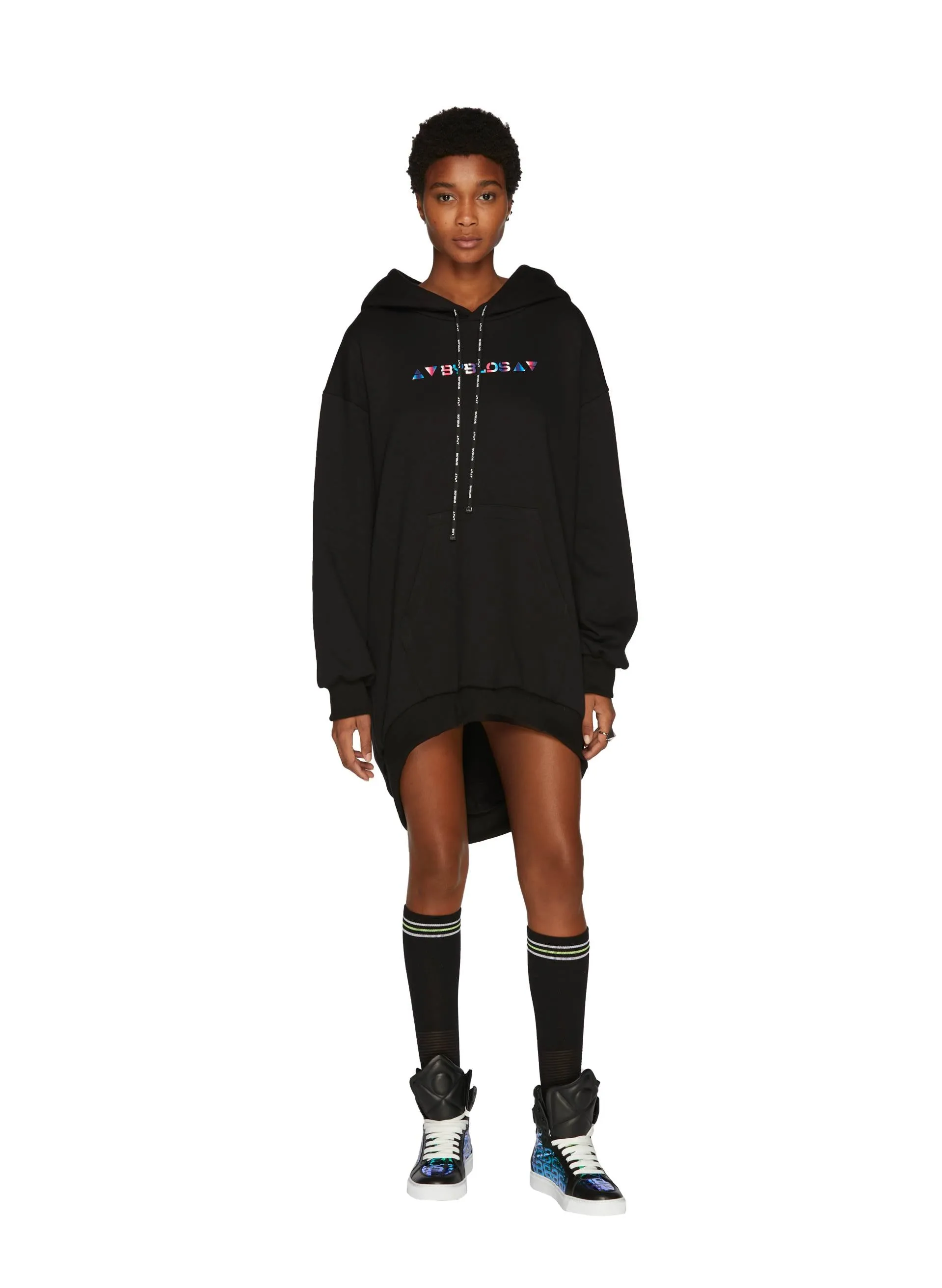 Iridescent Logo Hoodie Dress