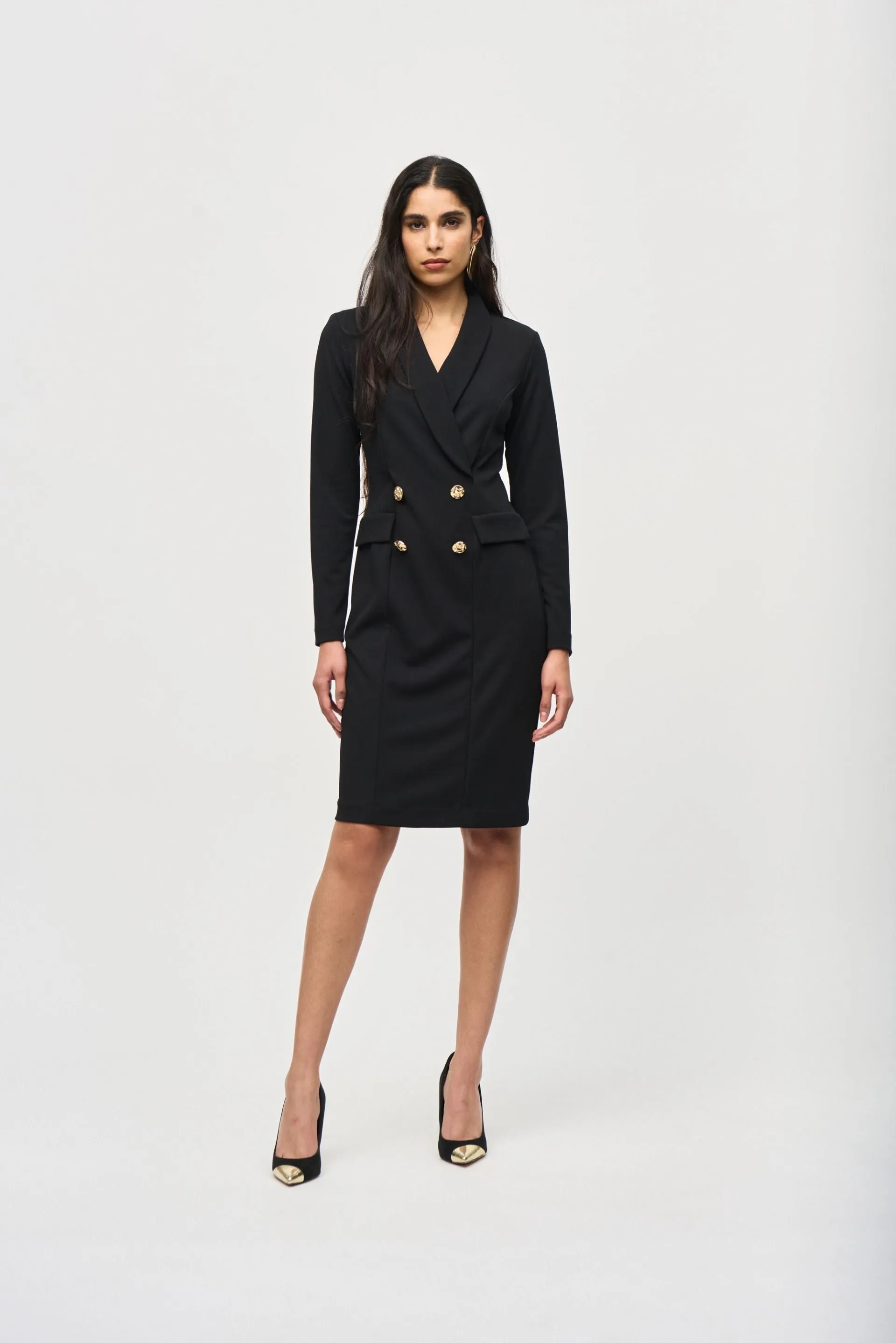 Joseph Ribkoff Black Double Breasted Blazer Dress 243146