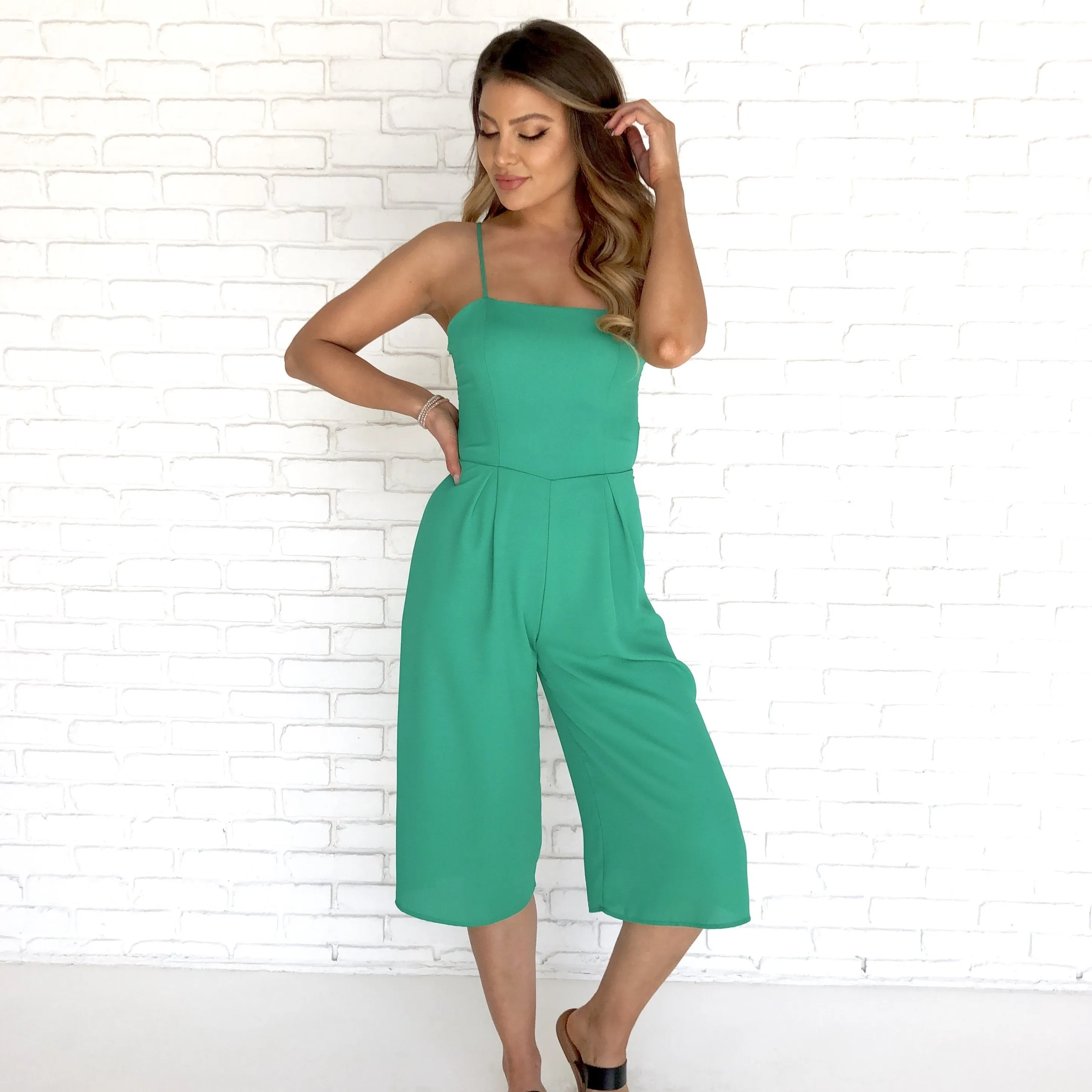 Keep Your Cool Jumpsuit In Green