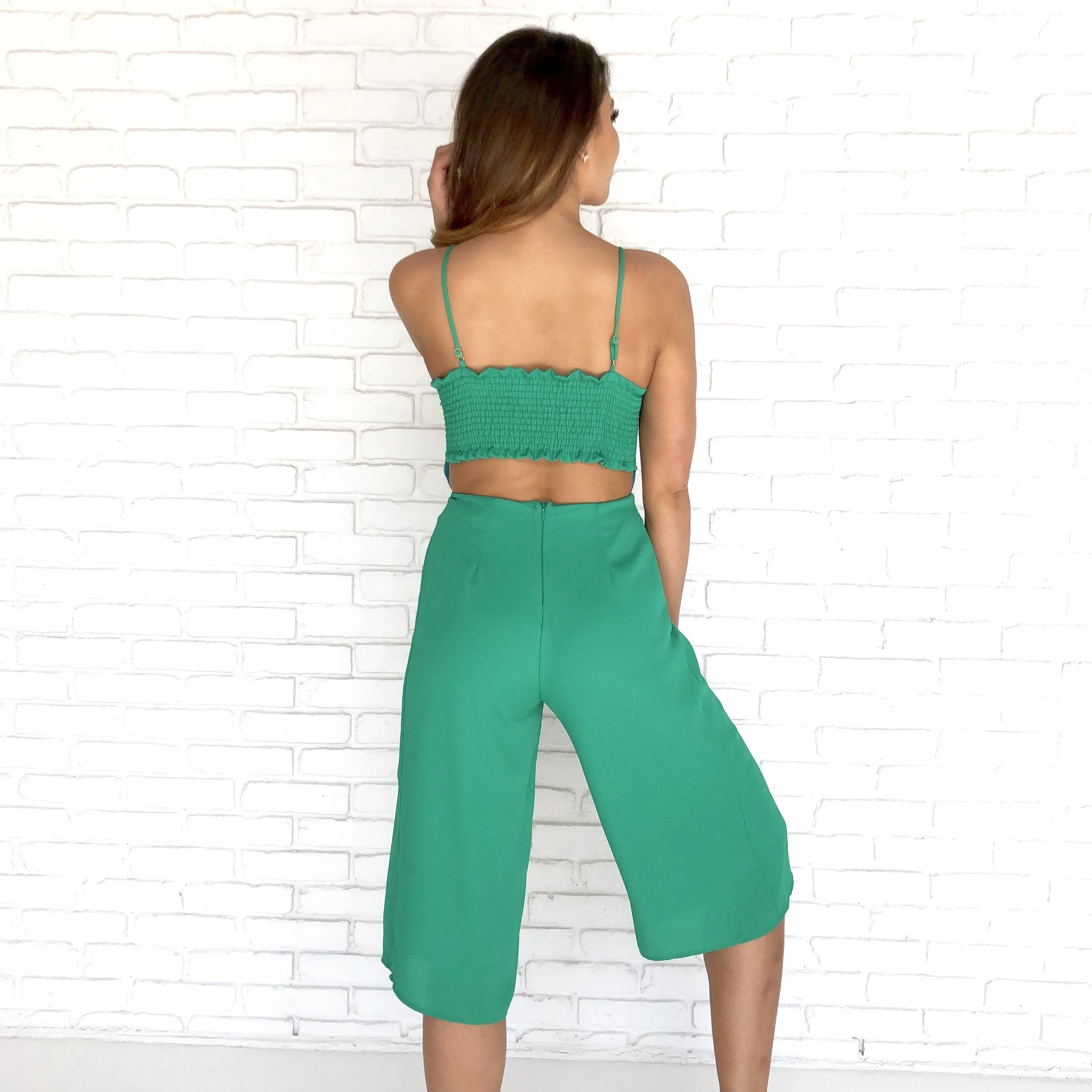 Keep Your Cool Jumpsuit In Green