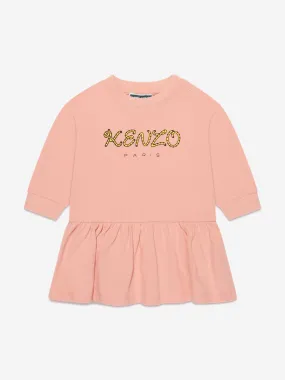 KENZO Baby Girls Logo Jersey Dress in Pink