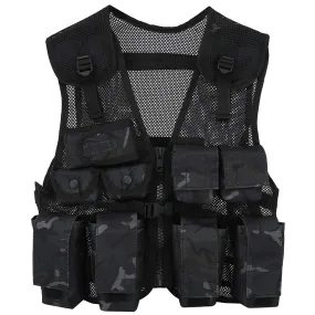 Kids Army Assault Vest Black Camo