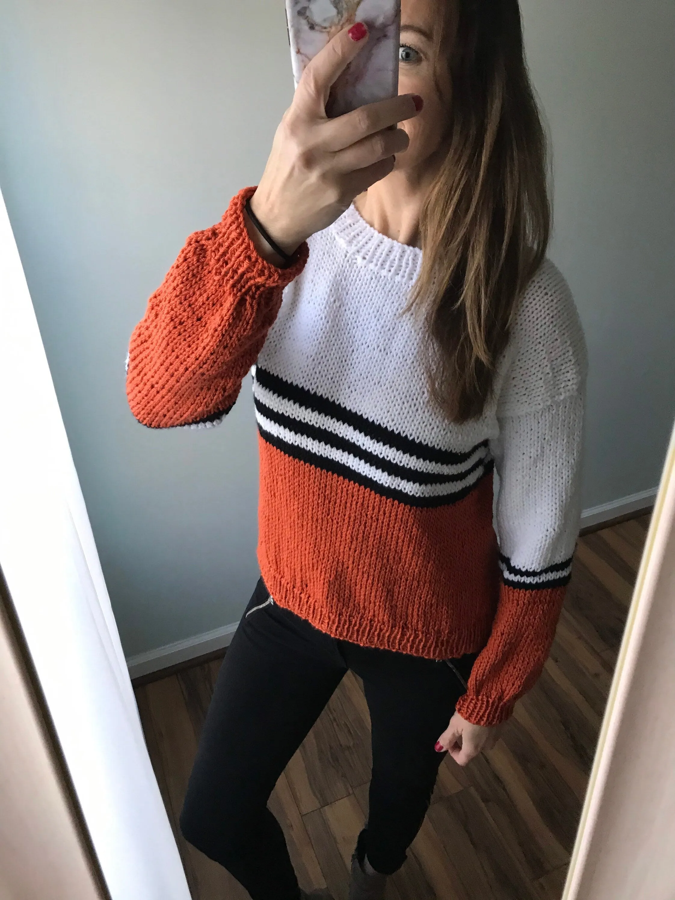 KNITTING PATTERN DIY Pumpkin Spice Women's Pullover Sweater, Women's Knit Top, Sweater Top, Simple Knit Top, Easy Knit Top, Easy Knit  Top