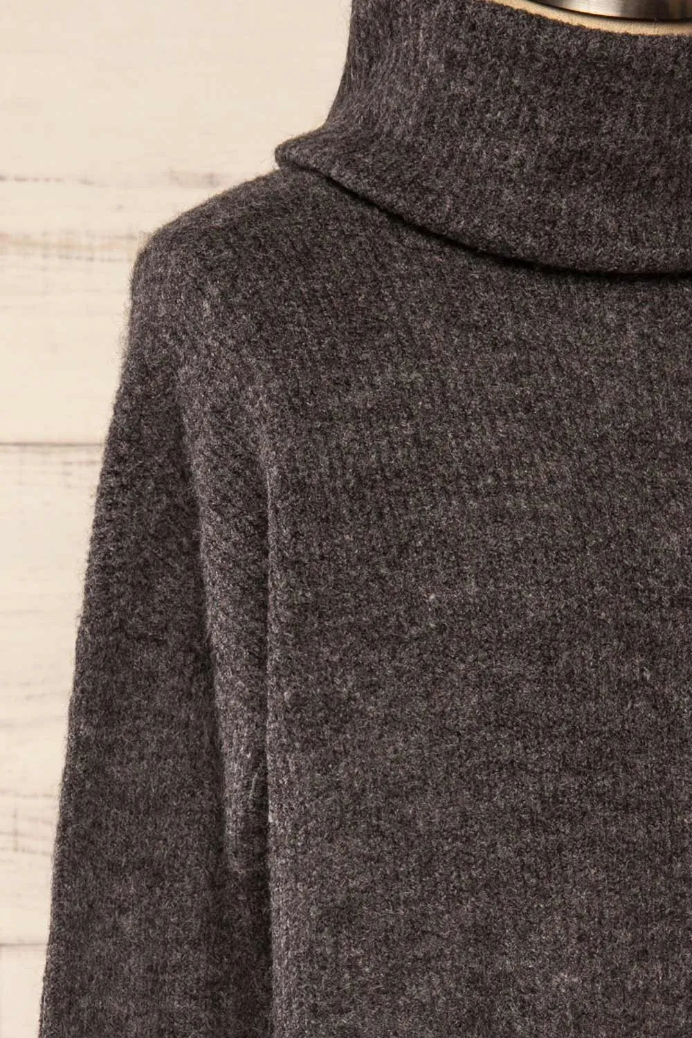 Koror Grey | Knit Turtleneck Sweater Dress